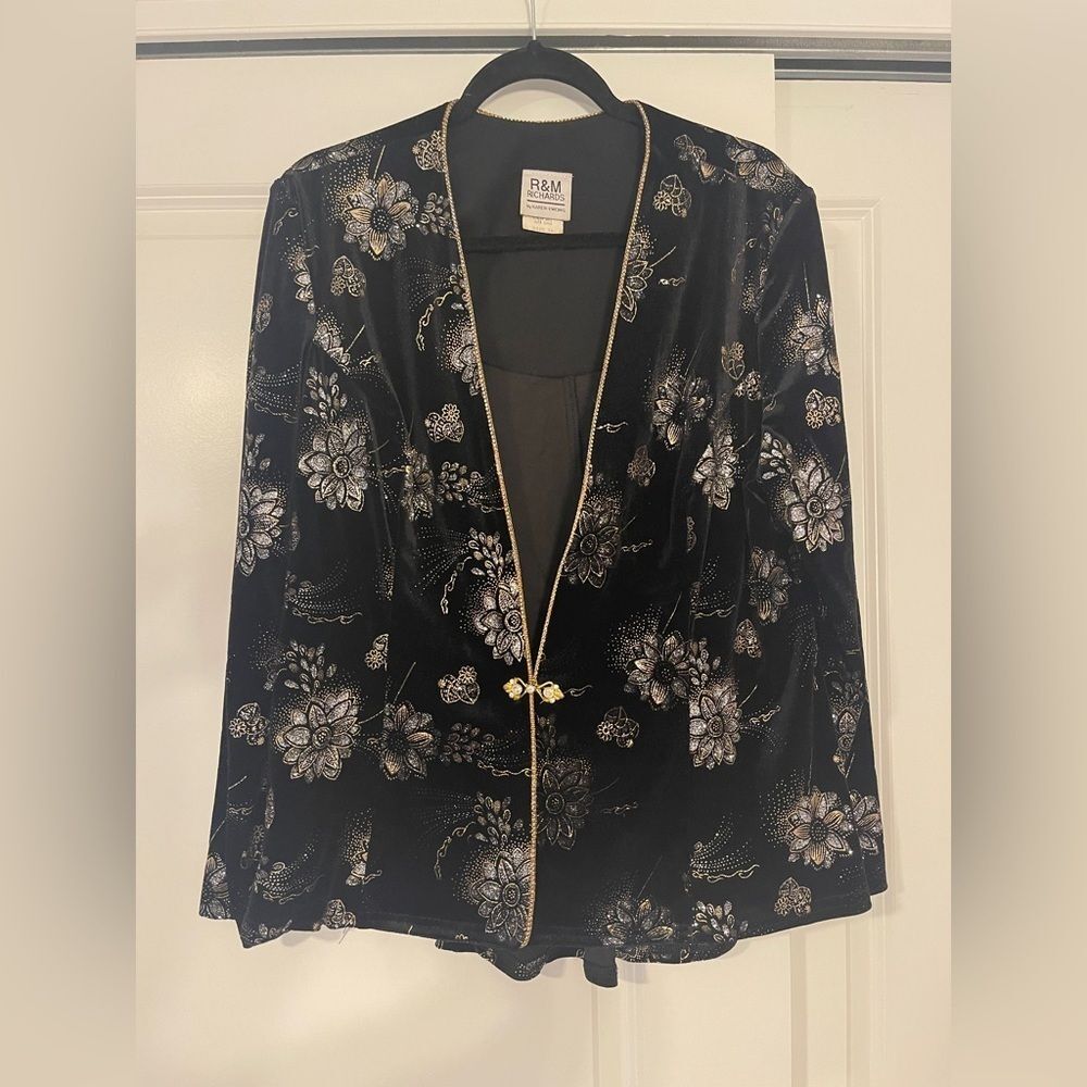 R&M Richards Petites Black jacket size 16